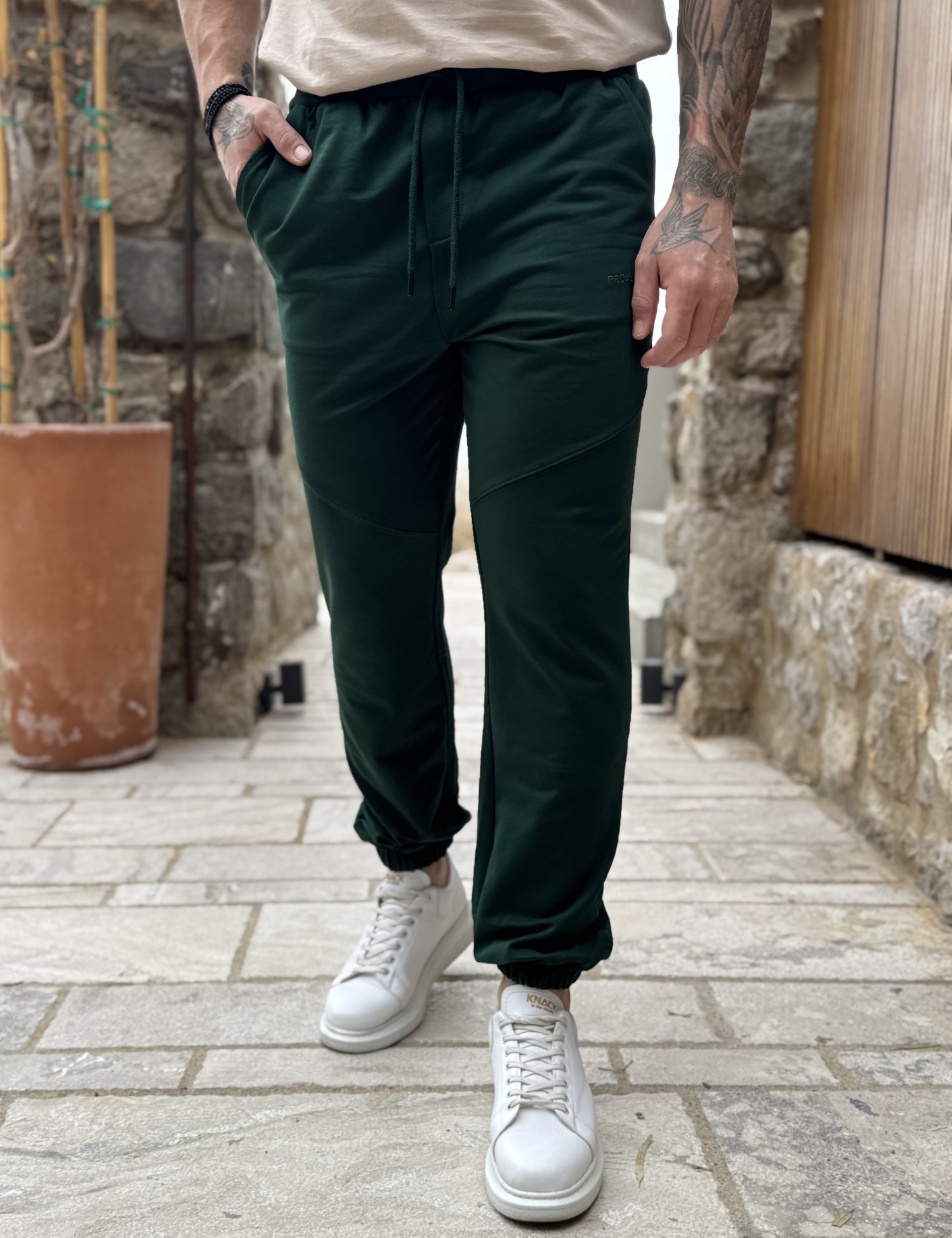 Ανδρική πράσινη αθλητική φόρμα με λάστιχο PR2630 φωτογραφία